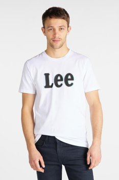 T-SHIRT MĘSKI LEE DISTORTED LOGO TEE BRIGHT WHITE L61OFELJ