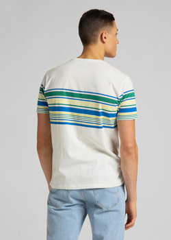 T-SHIRT MĘSKI LEE SS STRIPY PKT TEE ECRU L63OLINQ