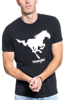 T-SHIRT MĘSKI WRANGLER HORSE LOGO TEE BLACK W7MED3100