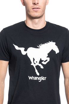 T-SHIRT MĘSKI WRANGLER HORSE LOGO TEE BLACK W7MED3100