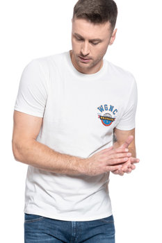 T-SHIRT MĘSKI WRANGLER SS GLOBE TEE OFF WHITE W7C8FK737