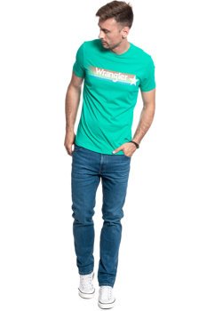 T-SHIRT MĘSKI WRANGLER SS RAINBOW TEE PEACOCK GREEN W7F1FK082