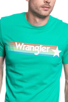 T-SHIRT MĘSKI WRANGLER SS RAINBOW TEE PEACOCK GREEN W7F1FK082