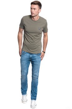 T-SHIRT MĘSKI WRANGLER T SHIRT SS SIGN OFF TEE DUSTY OLIVE W7C07D345