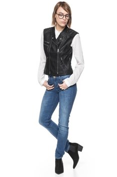 TOM TAILOR FAKELEATHER VEST RIVETS