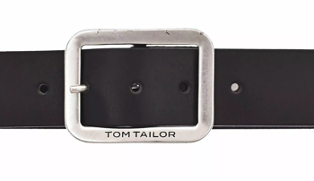 TOM TAILOR MĘSKI PASEK SKÓRZANY NA BOLEC SKÓRA 40mm Gurtel BLACK TG1016R57 