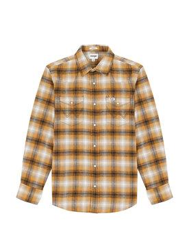 WRANGELR LS WESTERN SHIRT MĘSKA KOSZULA W KRATĘ GOLDEN OAK 112341159