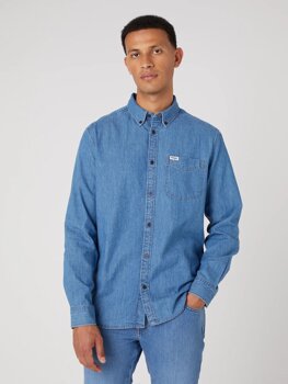 WRANGLER 1 PKT BUTTON DOWN SHIRT MĘSKA KOSZULA JEANSOWA JEANS W5B15K14V