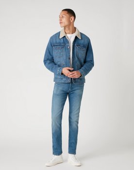 WRANGLER 124MJ SHERPA MĘSKA KURTKA JEANSOWA LOGO 3 YEARS W4MSUG10K