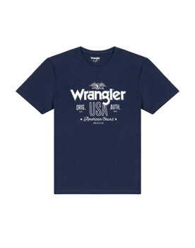 WRANGLER AMERICANA TEE MĘSKA KOSZULKA Z NADRUKIEM T-SHIRT LOGO NAVY W70PEE114