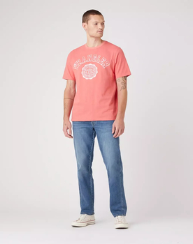 WRANGLER COLLEGIATE TEE MĘSKI T-SHIRT KOSZULKA NADRUK LOGO SPICED CORAL W7E0EJX6Y