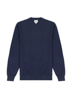 WRANGLER CREWNECK KNIT MĘSKI SWETER ELEGANCKI CIEPŁY LOGO NAVY 112343109