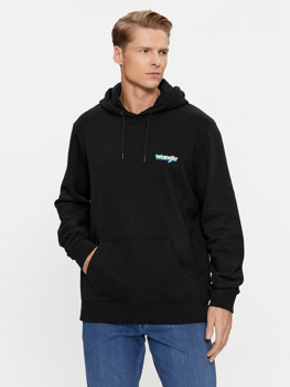 WRANGLER HOODIE MĘSKA BLUZA Z KAPTUREM WASHED BLACK 112343376