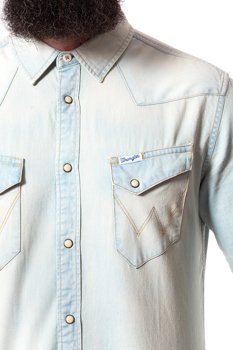 WRANGLER L/S CITY WESTERN SHIRT SUPER BLEACH W58335X5E