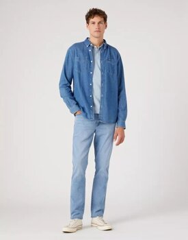 WRANGLER LARSTON MĘSKIE SPODNIE JEANSOWE JEANSY THE GRINGO W18S84Z95