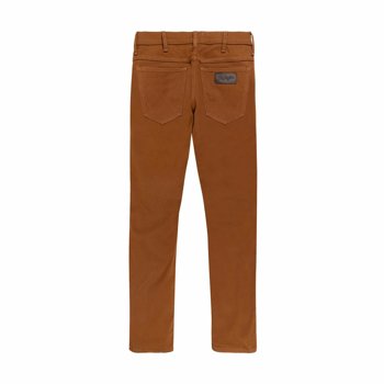 WRANGLER LARSTON MĘSKIE SPODNIE MATERIAŁOWE TAWNY BROWN W18S36H28