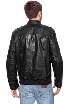 WRANGLER LEATHER JACKET BLACK W4449ZI01