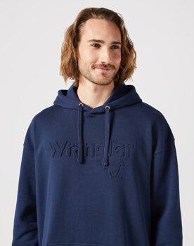 WRANGLER LOGO HOODIE MĘSKA BLUZA NIEROZPINANA Z KAPTUREM KAPTUR W657I4114