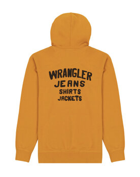 WRANGLER LOGO HOODIE MĘSKA BLUZA Z KAPTUREM NIEROZPINANA KAPTUR GOLDEN W656I4H43