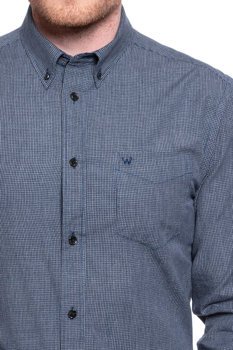 WRANGLER LS 1PKT BDOWN SHIRT MĘSKA KOSZULA DŁUGI RĘKAW TRUE NAVY W5F34MX9O