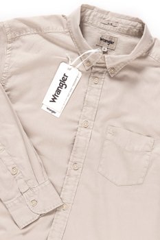 WRANGLER LS 1PKT BUTTON DOWN PLAZA TAUPE W5883S4U5