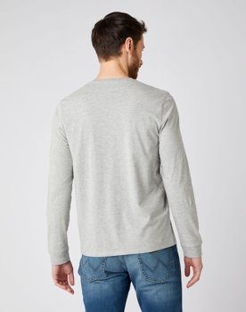 WRANGLER LS BIKER TEE MĘSKA KOSZULKA Z DŁUGIM RĘKAWEM MID GREY MEL W7K5D3X37