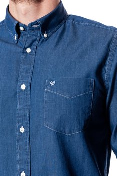 WRANGLER LS BUTTON-DOWN SHIRT MID INDIGO W58835P8E