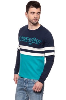 WRANGLER LS CUT&SEW TEE NAVY W7B91GK35