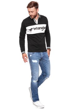 WRANGLER LS LOGO POLO BLACK W7B83GK01