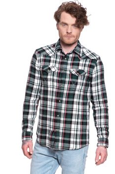 WRANGLER LS WESTERN SHIRT MĘSKA KOSZULA W KRATĘ DŁUGI RĘKAW PINE  W5A07BG01