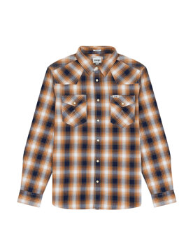 WRANGLER LS WESTERN SHIRT MĘSKA KOSZULA W KRATĘ KRATA GOLDEN OAK 112341155