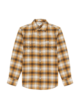 WRANGLER LS WESTERN SHIRT MĘSKA KOSZULA Z DŁUGIM RĘKAWEM W KRATĘ GOLDEN OAK W556B3H43