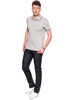 WRANGLER POLO  S/S PIQUE POLO MID GREY MEL W7862KW37