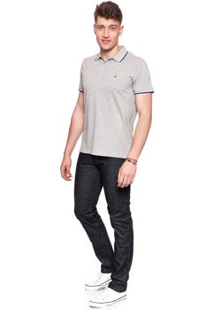 WRANGLER POLO  S/S PIQUE POLO MID GREY MEL W7862KW37