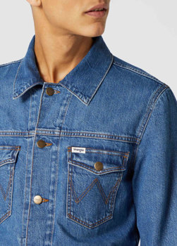 WRANGLER REGULAR JACKET MĘSKA KURTKA JEANSOWA BORA BLUE W443Q318F