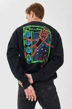 WRANGLER RICK&MORTY CREW MĘSKA BLUZA KLASYCZNA  BLACK W6R1HN100