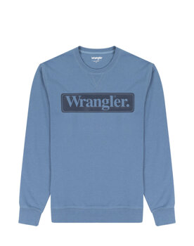 WRANGLER SEASONAL CREW MĘSKA BLUZA NIEROZPINANA LOGO CAPTAINS BLUE 112341198