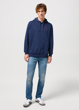 WRANGLER SIGN OFF HOODIE MĘSKA BLUZA NIEROZPINANA NAVY 112350542