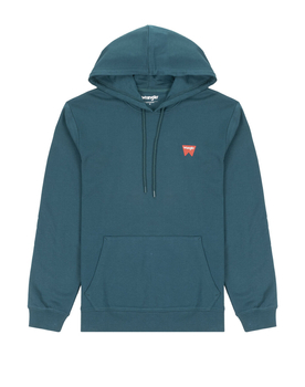 WRANGLER SIGN OFF HOODIE MĘSKA BLUZA Z KAPTUREM NIEROZPINANA DEEP TEAL W651I3G03