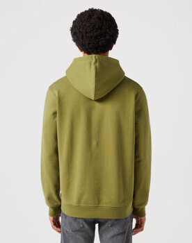 WRANGLER SIGN OFF HOODIE MĘSKA BLUZA Z KAPTUREM NIEROZPINANA DUSTY OLIVE 112350546