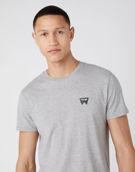 WRANGLER SIGN OFF TEE MĘSKI T-SHIRT KOSZULKA MID GREY MEL W7C07D337