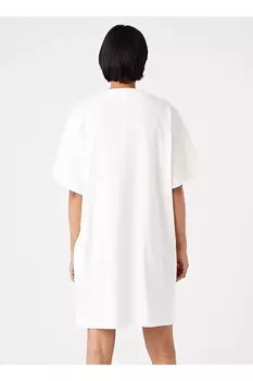 WRANGLER SLIM TEE DRESS DAMSKA SUKIENKA LOGO NADRUK WORN WHITE W9N7GFW02