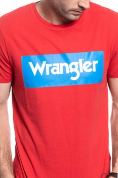 WRANGLER SS LOGO TEE FORMULA RED W742FKXWO