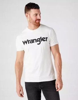 WRANGLER SS LOGO TEE MĘSKI T-SHIRT LOGO OFF WHITE W7MUD3737