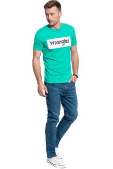 WRANGLER SS LOGO TEE PEACOCK GREEN W742FK082