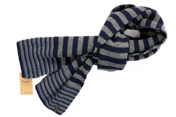 WRANGLER STRIPEY SCARF DARK GREY MEL