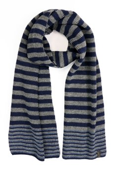 WRANGLER STRIPEY SCARF DARK GREY MEL