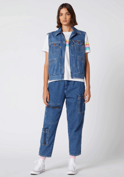 WRANGLER SUMMER VEST DAMSKA KAMIZELKA JEANSOWA BEZRĘKAWNIK BORA BLUE W430Q318F