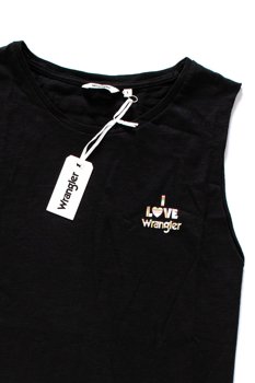 WRANGLER T SHIRT DAMSKI CUT OFF TANK BLACK W701REA01