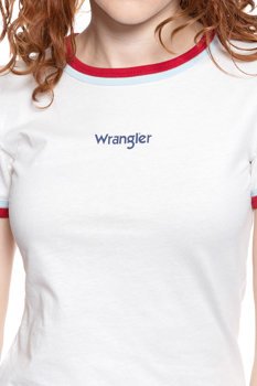 WRANGLER T SHIRT DAMSKI DOUBLE RINGER OFF WHITE W7N7GH737